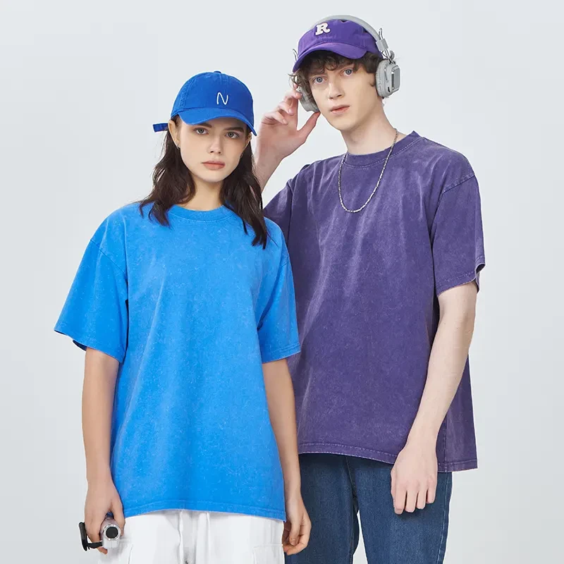 250 GSM Snow-Washed Heavyweight Cotton T-Shirt