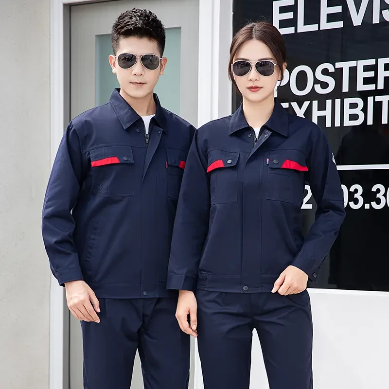 Color-Block Anti-Static Long-Sleeve Workwear Set